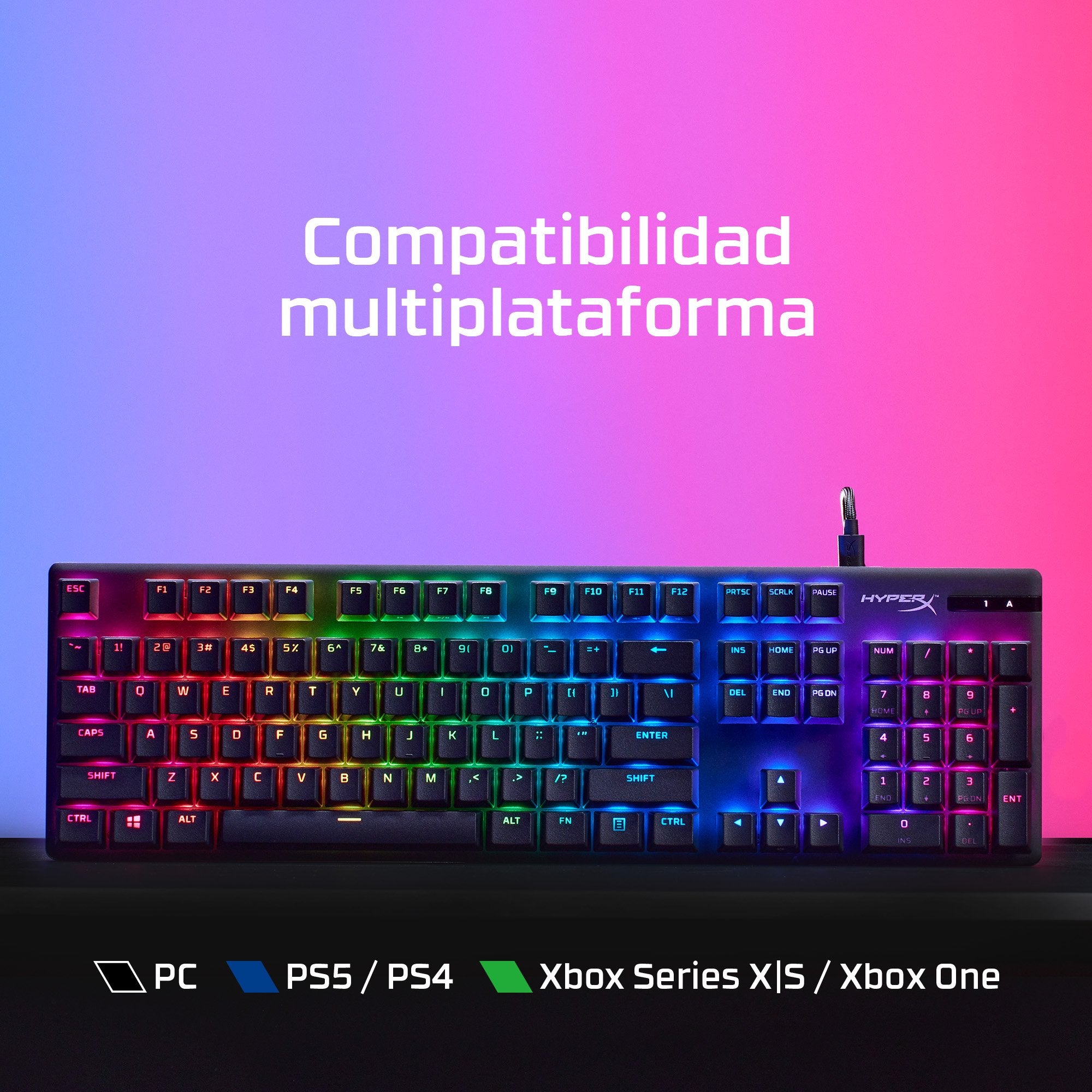 EAN 0196337969735 - HyperX Alloy Origins PBT HX Blue Gaming Keyboard teclado Juego USB Negro imagen 3