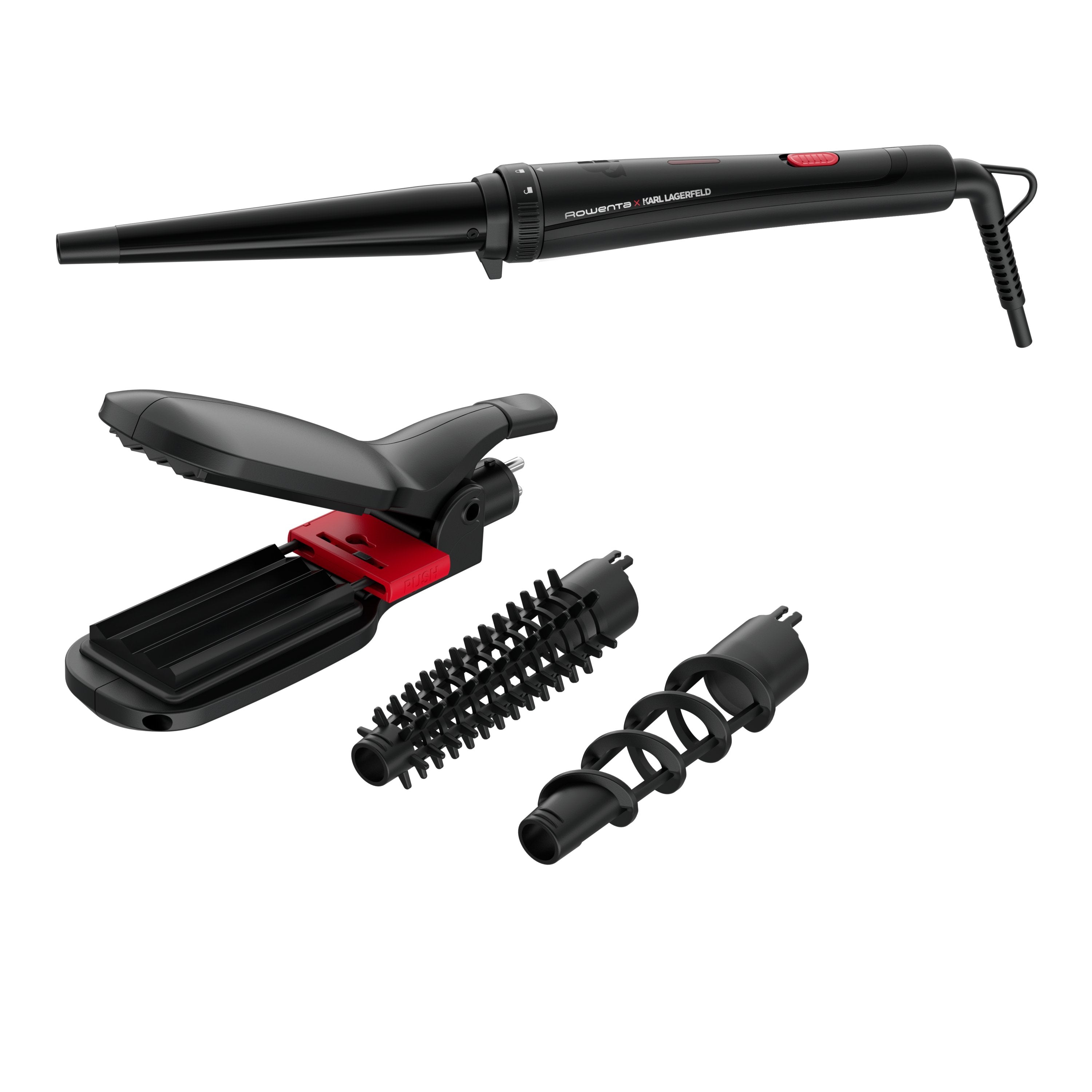 EAN 3121040084991 - Rowenta Infinite Looks CF422L Rizador de pelo Caliente Negro, Rosa 48 W imagen 1