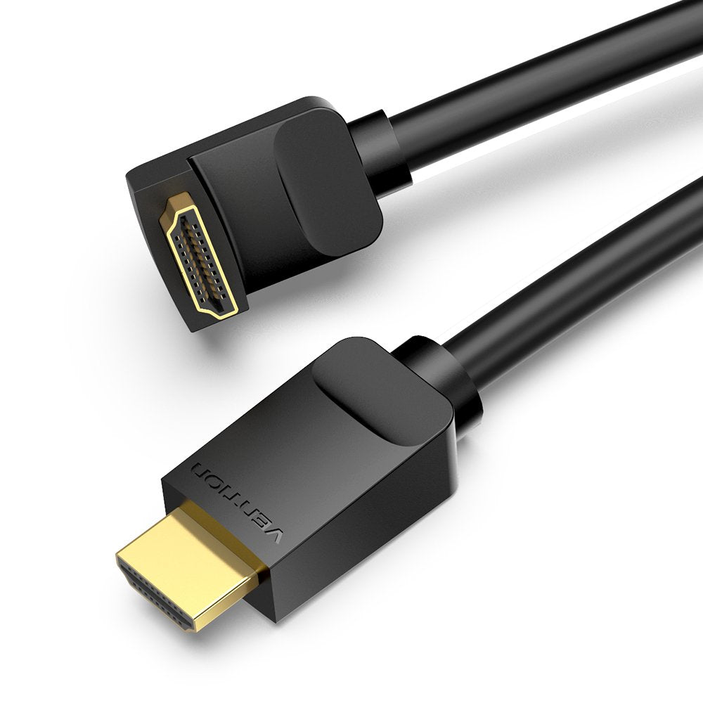 Cable Hdmi 2.0 4k Acodado Vention Aaqbg Hdmi Macho Hdmi Macho 1.5m Negro