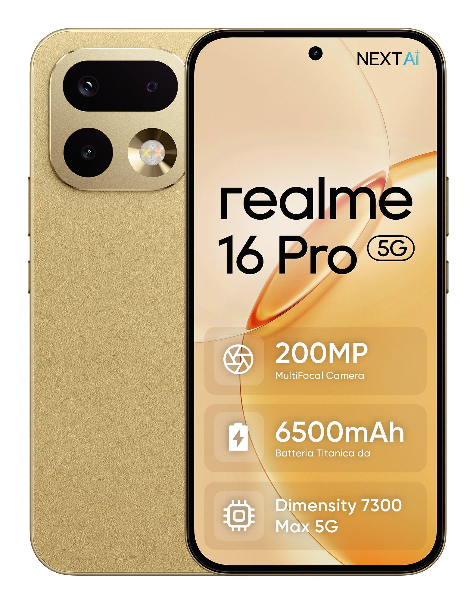EAN 6941764485020 - realme 16 Pro 17,3 cm (6.8") SIM doble 5G 8 GB 256 GB 6500 mAh Oro imagen 1