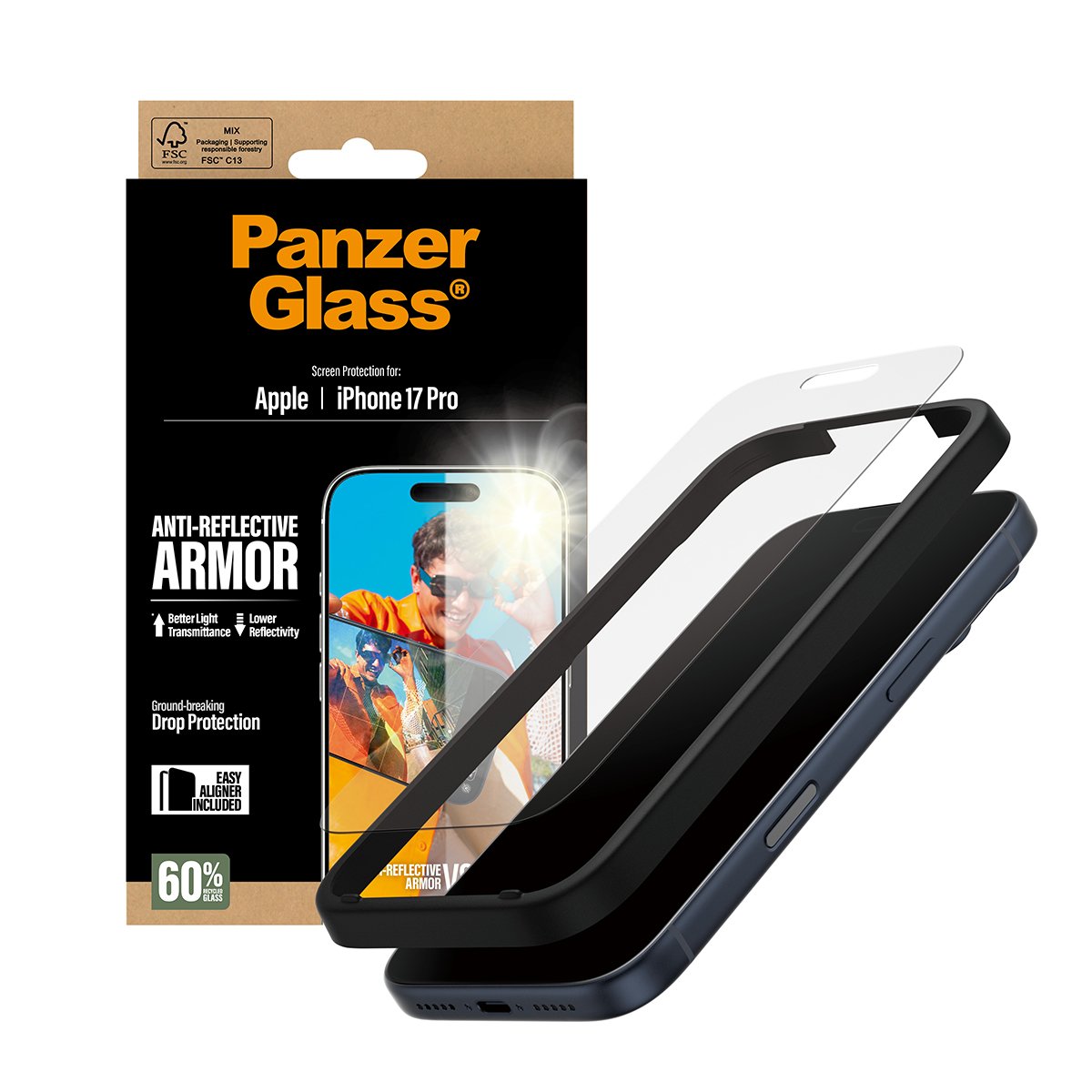 EAN 5715685026737 - PanzerGlass ® Anti-Reflective Armor Screen Protector iPhone 17 Pro w. EasyAligner Protector de pantalla A imagen 5