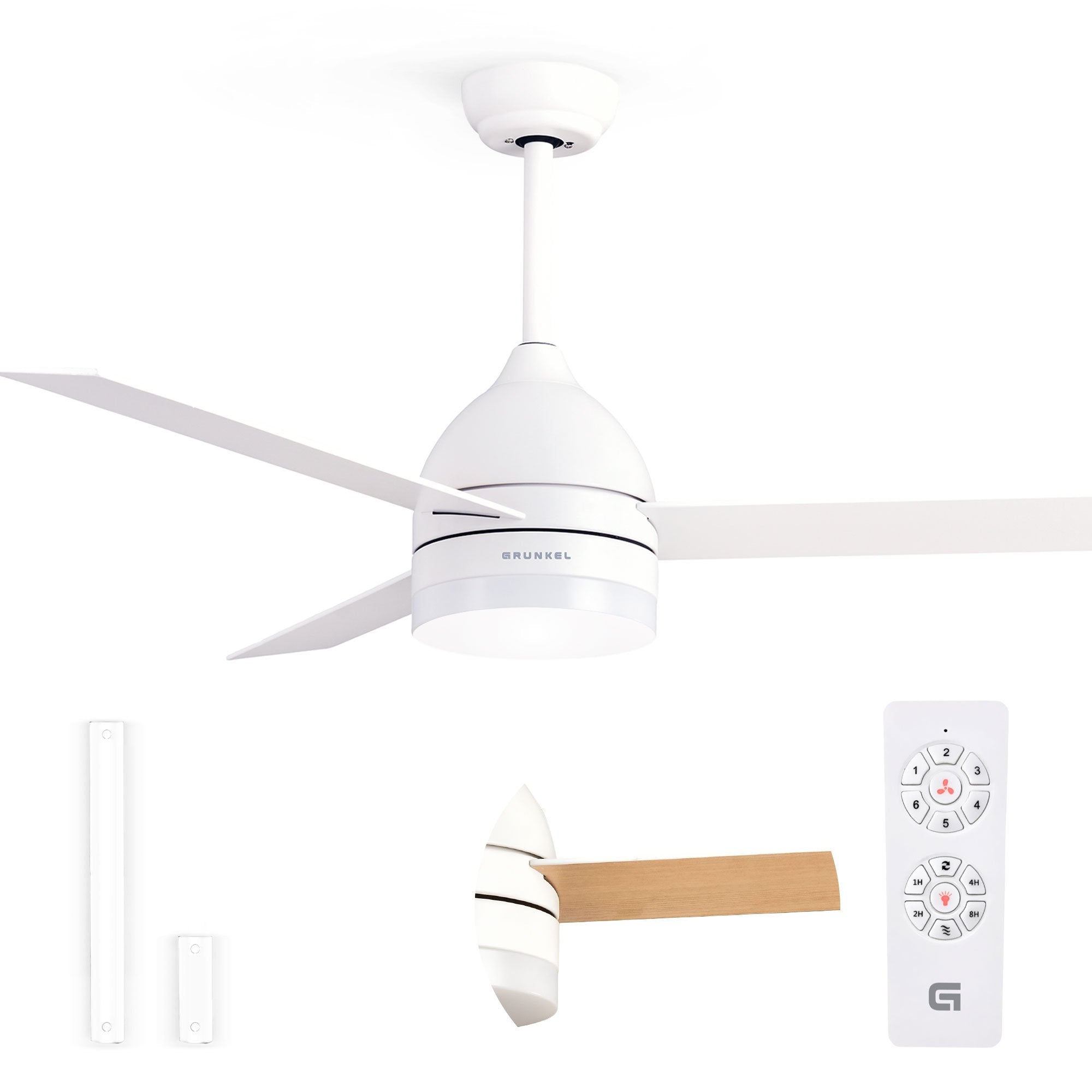 EAN 8426156017709 - Grunkel SKYECO-52 ventilador Blanco, Madera imagen 1