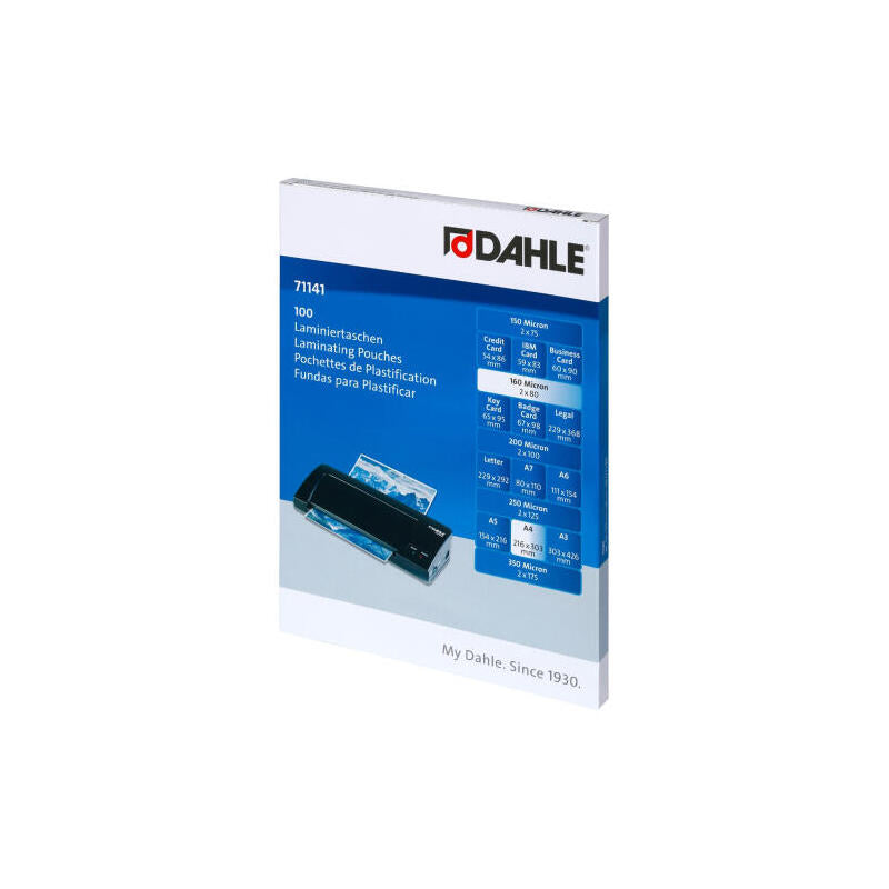 Dahle Pack De 100 Fundas Para Plastificar Brillo A4 - 80 Micras - Alta Calidad - Transparente