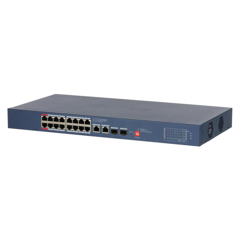 Dahua Cs4220-16gt-240-V2 Switch Poe 16 Puertos Gigabit + 2 Uplink Gigabit Rj45 + 2sfp Gigabit 240w Gestionable En Cloud Layer2
