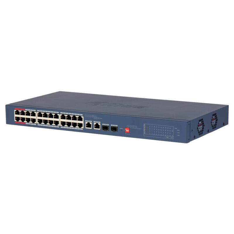 Dahua Cs4226-24et-240-V2 Switch Poe 24 Puertos 10/100 + 2 Combo Gigabit Rj45/Sfp Uplink 240w Gestionable En Cloud Layer2