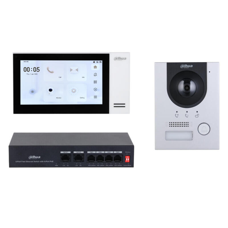 Dahua Ktp01l-S2(S) Kit Videoportero Ip Exterior Para Superfície + Monitor Interior