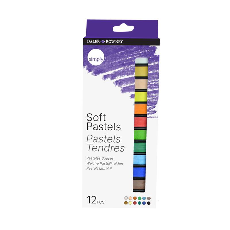Daler Rowney Pack De 12 Pasteles Blandos - Para Amplia Variedad De Superficies - Facil De Usar - Colores Surtidos