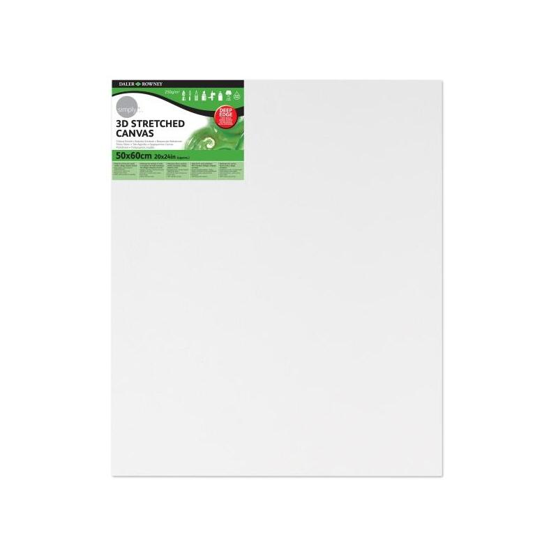 Daler Rowney Simply Bastidor Entelado 3d - 50x60cm - Imprimacion Triple - Grano Medio - 100% Algodon Sin Acido - 250g -