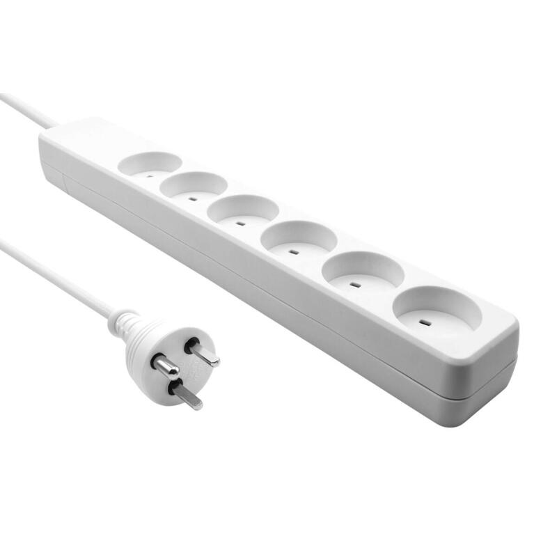 Danish Edb Power Strip 6-Way 1m White