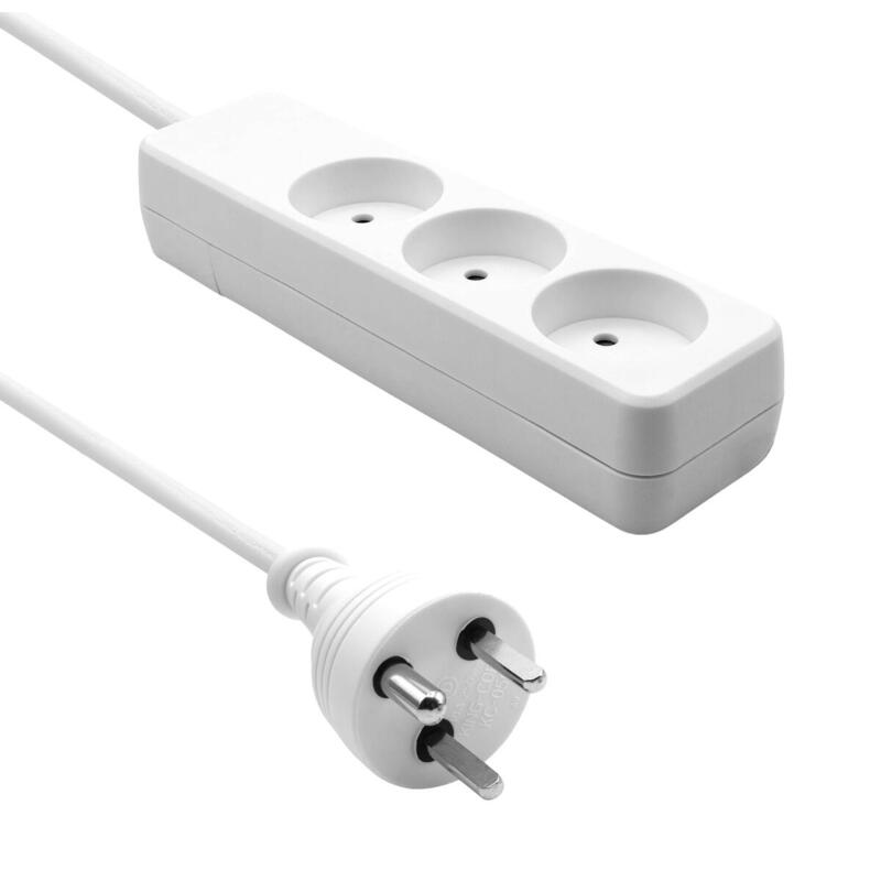 Danish Power Strip 3-Way 5m Edb Plug White