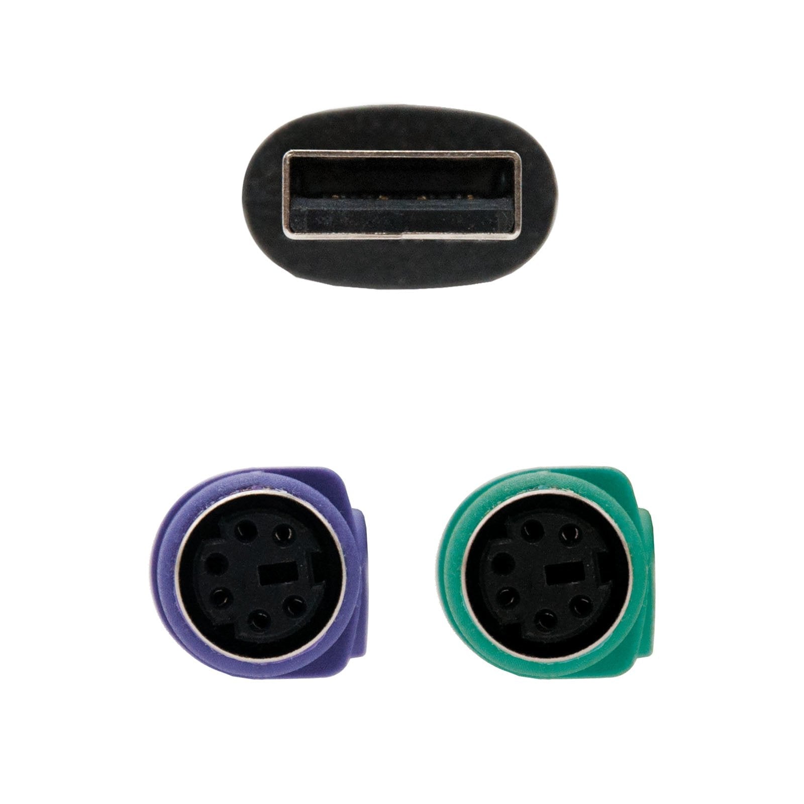 Nanocable Conversor Ps/2(Teclado+Ratón) A Usb - Tipo 2xps/2/H-A/M - 15cm - Negro