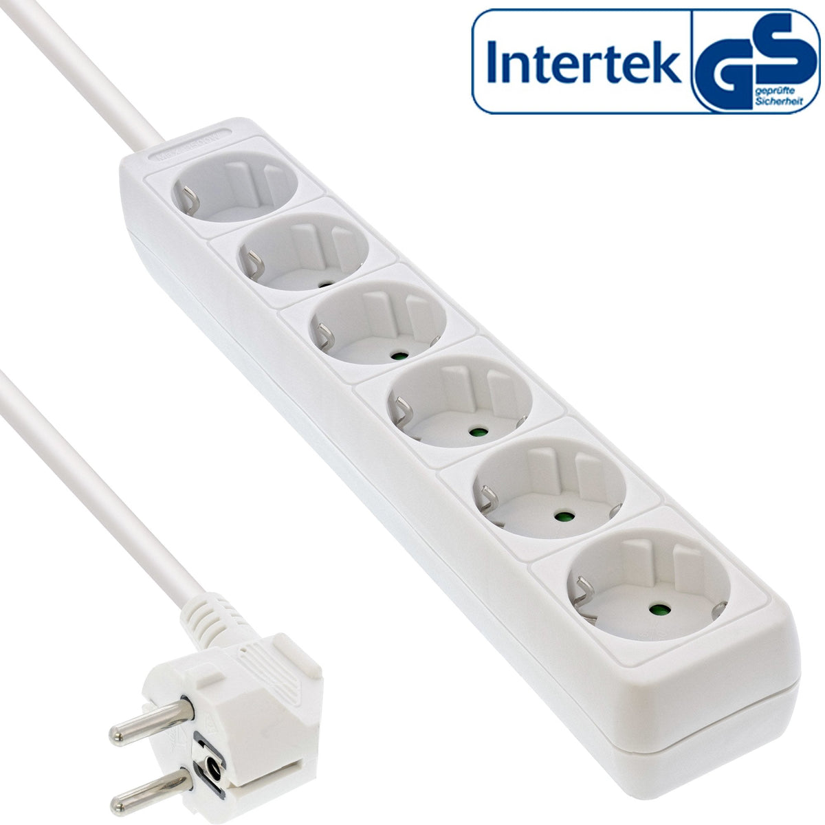 Inline Regleta 6 Tomas 6x Tipo F Con Seguridad Para Niños Blanco 3m