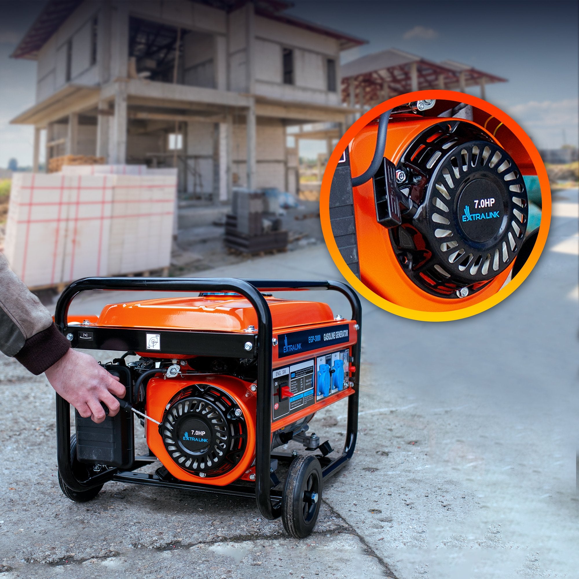 EAN 5905090330349 - Extralink EX.30349 motor-generador 2800 W 15 L Negro, Naranja imagen 9