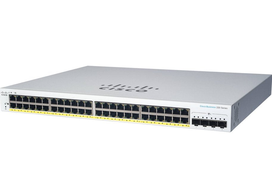 Cisco Switch Cbs220-24p-4x, 24xgbe Rj45, 4x10gbe Sfp+, Poe+, 195w