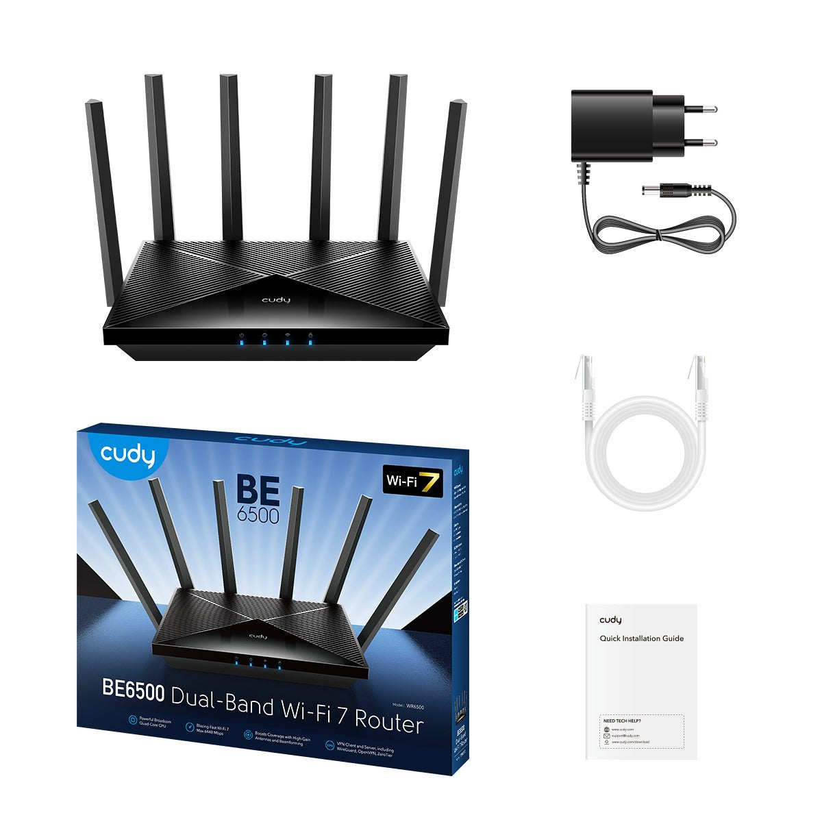 EAN 6971690794453 - Cudy WR6500 router inalámbrico Gigabit Ethernet Doble banda (2,4 GHz / 5 GHz) Negro imagen 3