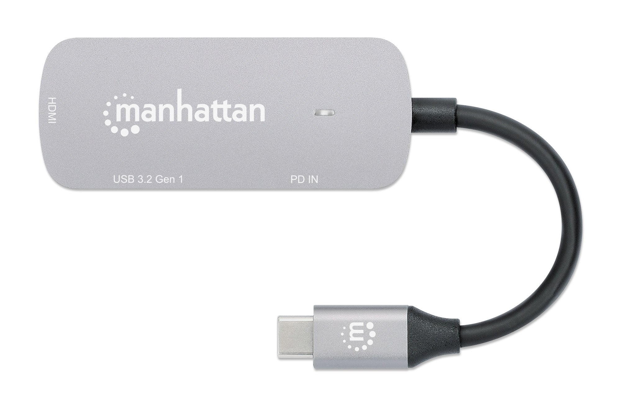 Manhattan 190299 Base Para Portátil Y Replicador De Puertos Alámbrico Usb 3.2 Gen 1 (3.1 Gen 1) Type-C Plata