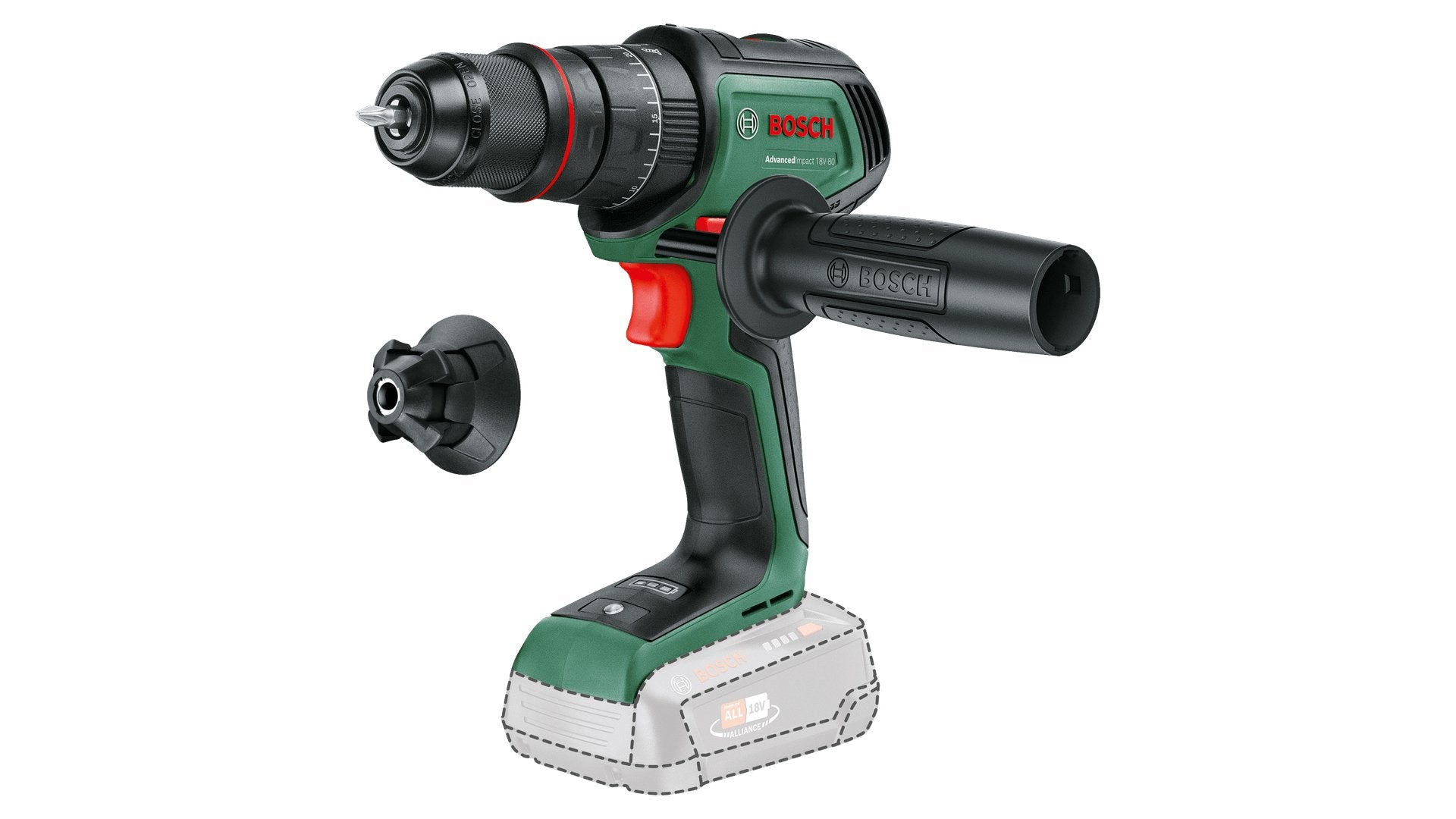 EAN 4053423239638 - Bosch AdvancedImpact 18V-80 QuickSnap 1950 RPM Sin llave 890 g Negro, Verde imagen 1