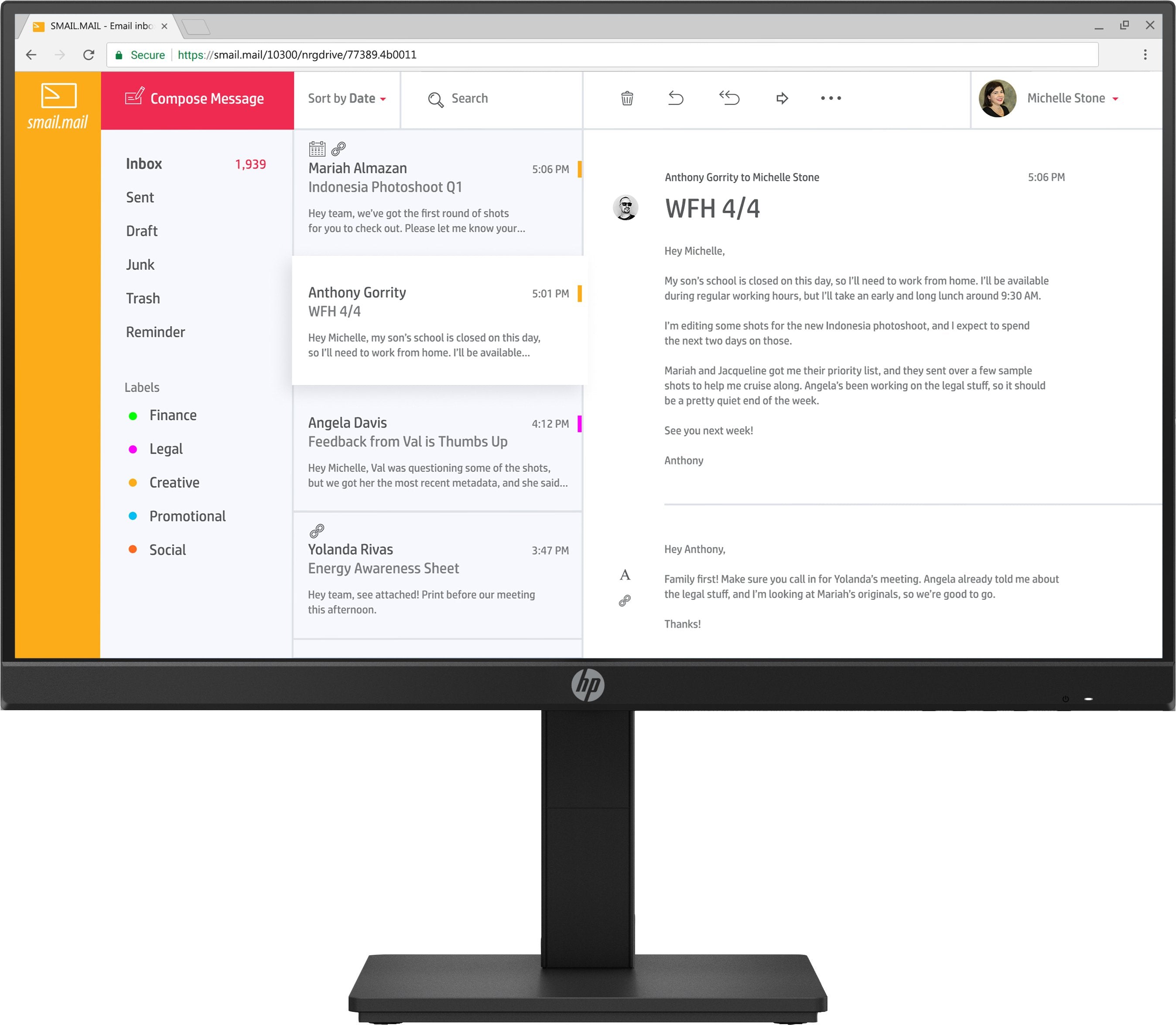 Monitor Hp 24 P24h G4 Ips 5ms, 1000:1, Hdmi, Dp, Vga,