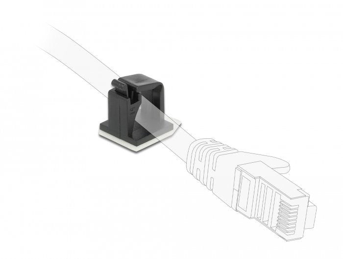 Delock Portacables Con Clip De Bloqueo Autoadhesivo Negro 10 Piezas