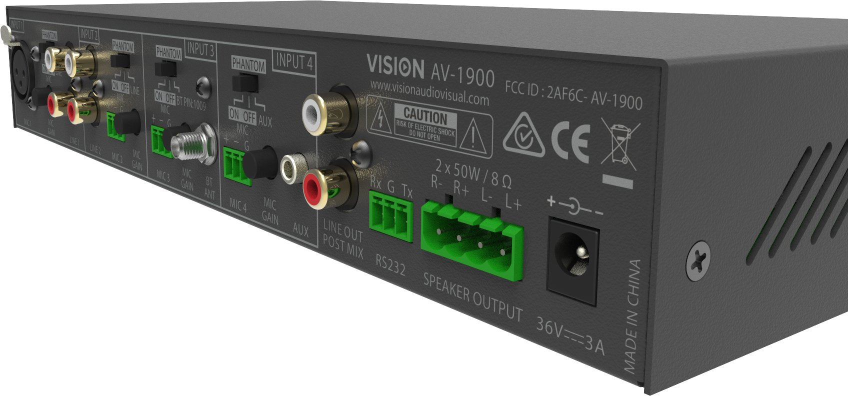 EAN 5557274000007 - Vision AV-1900 amplificador de audio Hogar Negro imagen 6