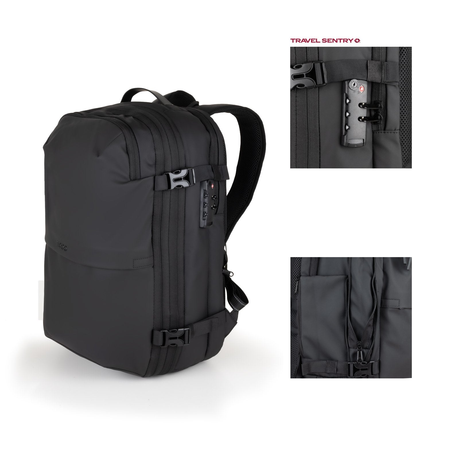 Mochila De Viaje Al Vacío + Bomba Aire, Negro