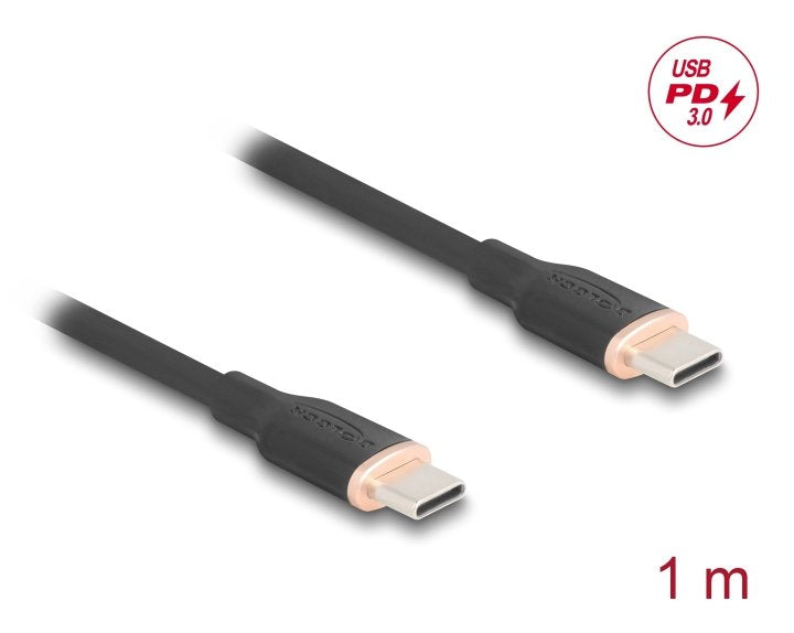 Delock Usb 2.0 Cable Usb Typ-C St > St Pd 3.0 60w 1m Schwarz