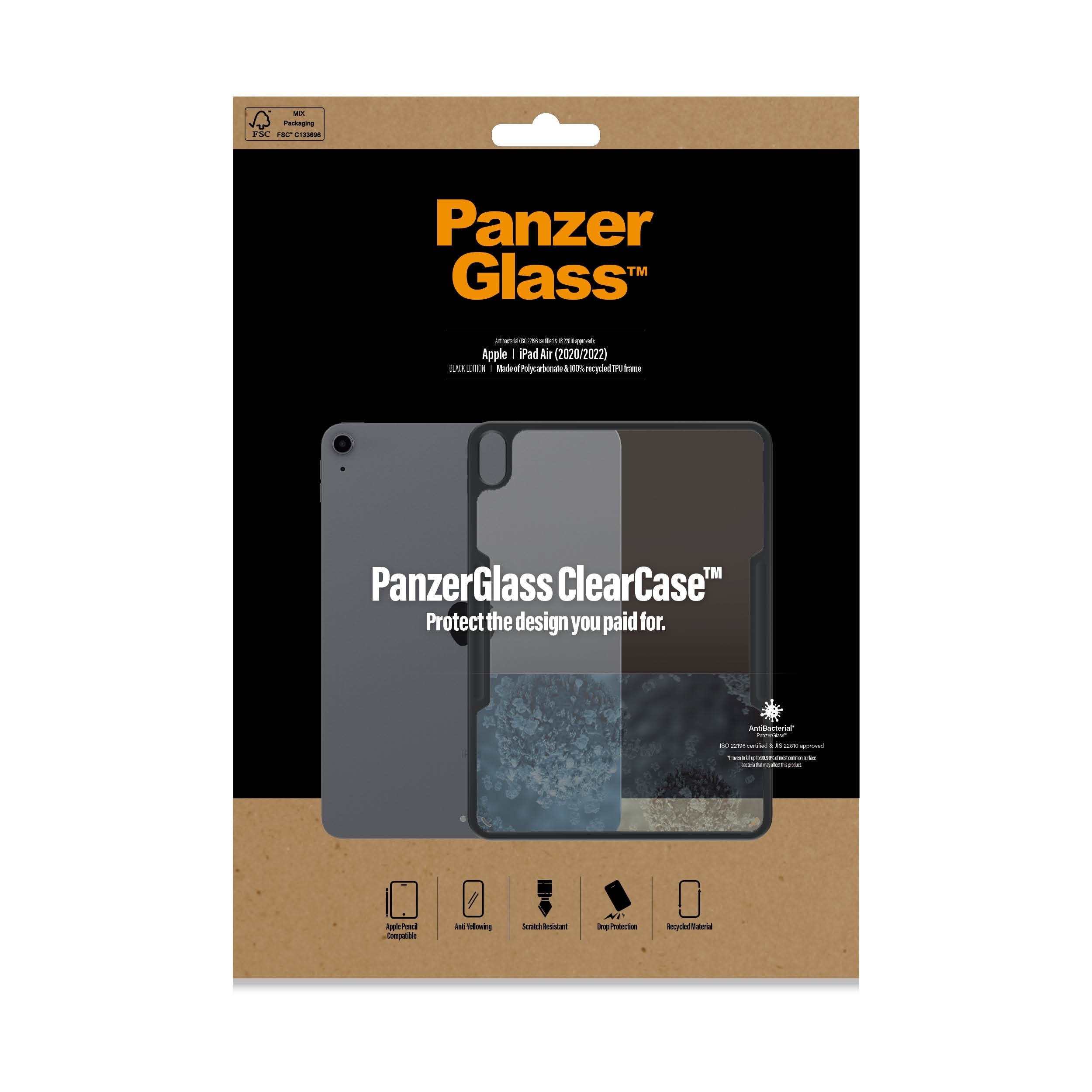 EAN 5711724002922 - PanzerGlass ® ClearCase™ iPad Air 10.9'' (2020, 2022) funda para teléfono móvil 27,9 cm (11") Negro imagen 2