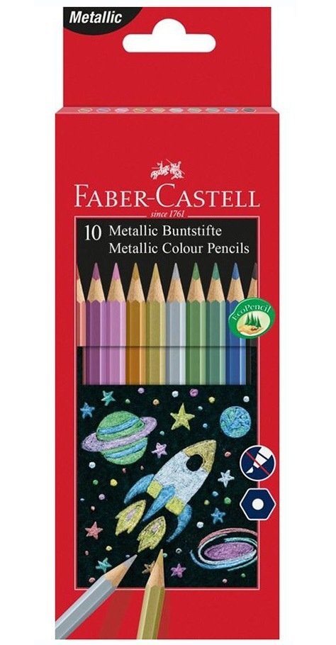 Lápices De Colores Metalizados Faber-Camell En Emuche De Cartón De 10