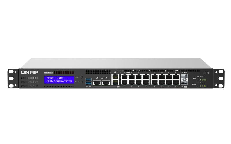 EAN 4713213517857 - QNAP QGD-1602P Gestionado L2 Gigabit Ethernet (10/100/1000) Energía sobre Ethernet (PoE) 1U Negro, Gris imagen 1