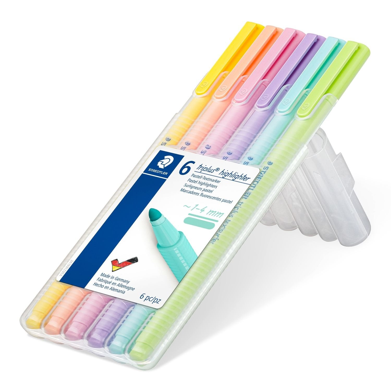 EAN 4007817055861 - Staedtler 362 C marcador 6 pieza(s) Punta redonda Cal, Menta, Melocotón, Rosa, Violeta, Amarillo imagen 1
