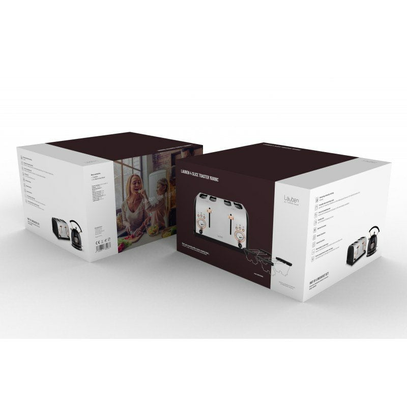 Tostadora Lauben Lbn4st1500bc 6 4 Rebanada(S) 1500 W Negro, Acero Inoxidable