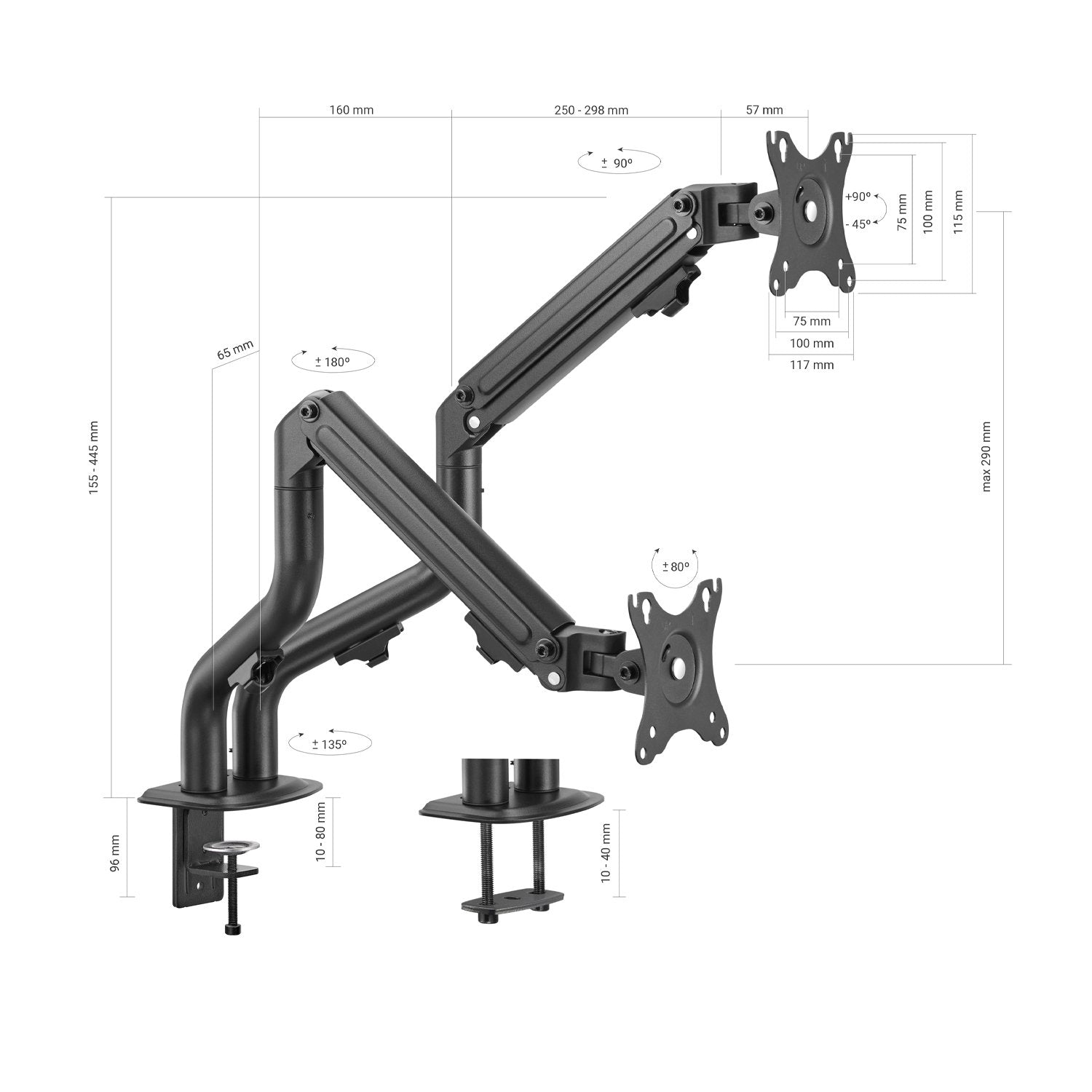 EAN 8436574708295 - AISENS DT32TSR-141 soporte para monitor 81,3 cm (32") Escritorio imagen 3