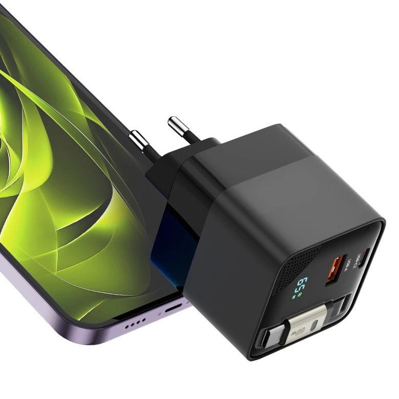 Mobile Origin 65w Gan Charger Usb-C Retra. Cable + Usb-A 75cm