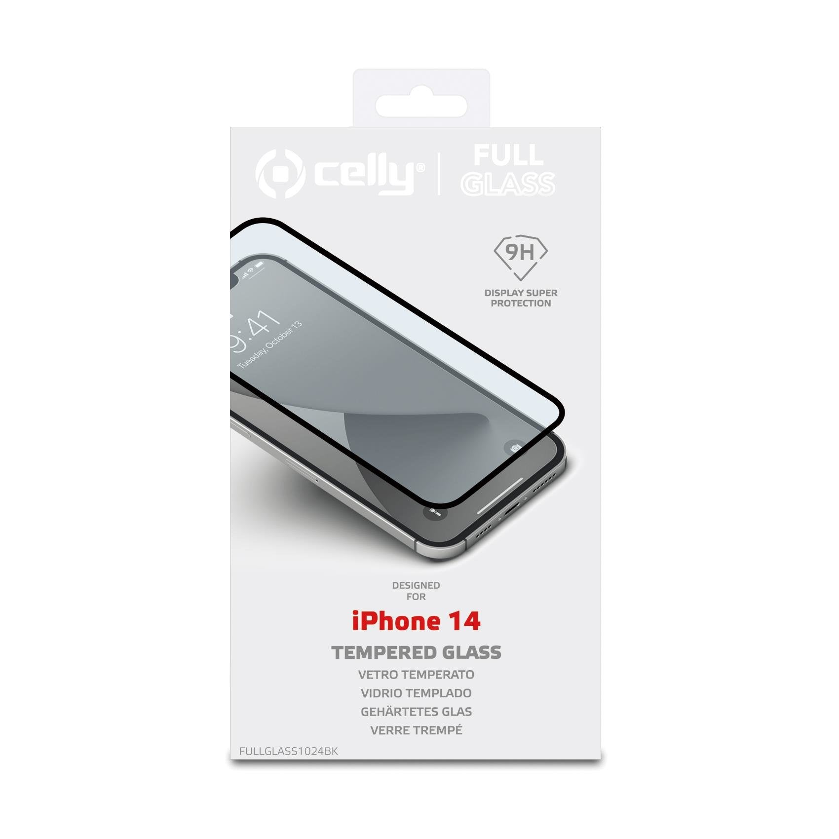 Protector Celly Cristal Templado 3d Black Para Iphone 14