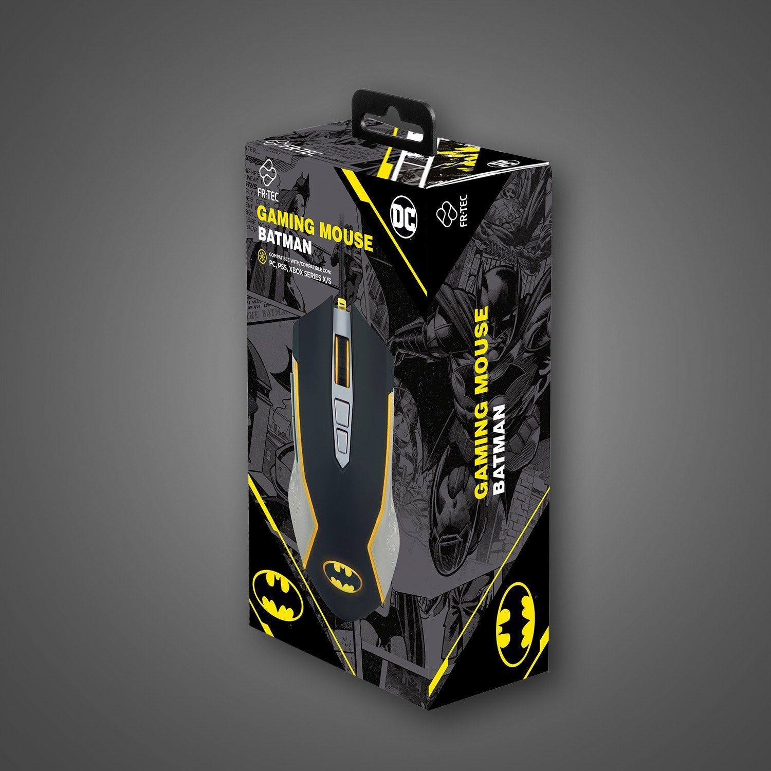 Fr-Tec Batman Raton Usb Hasta 8000dpi - Iluminacion Led Amarillo - Plug And Play - Cable Trenzado De 1.8m - Color