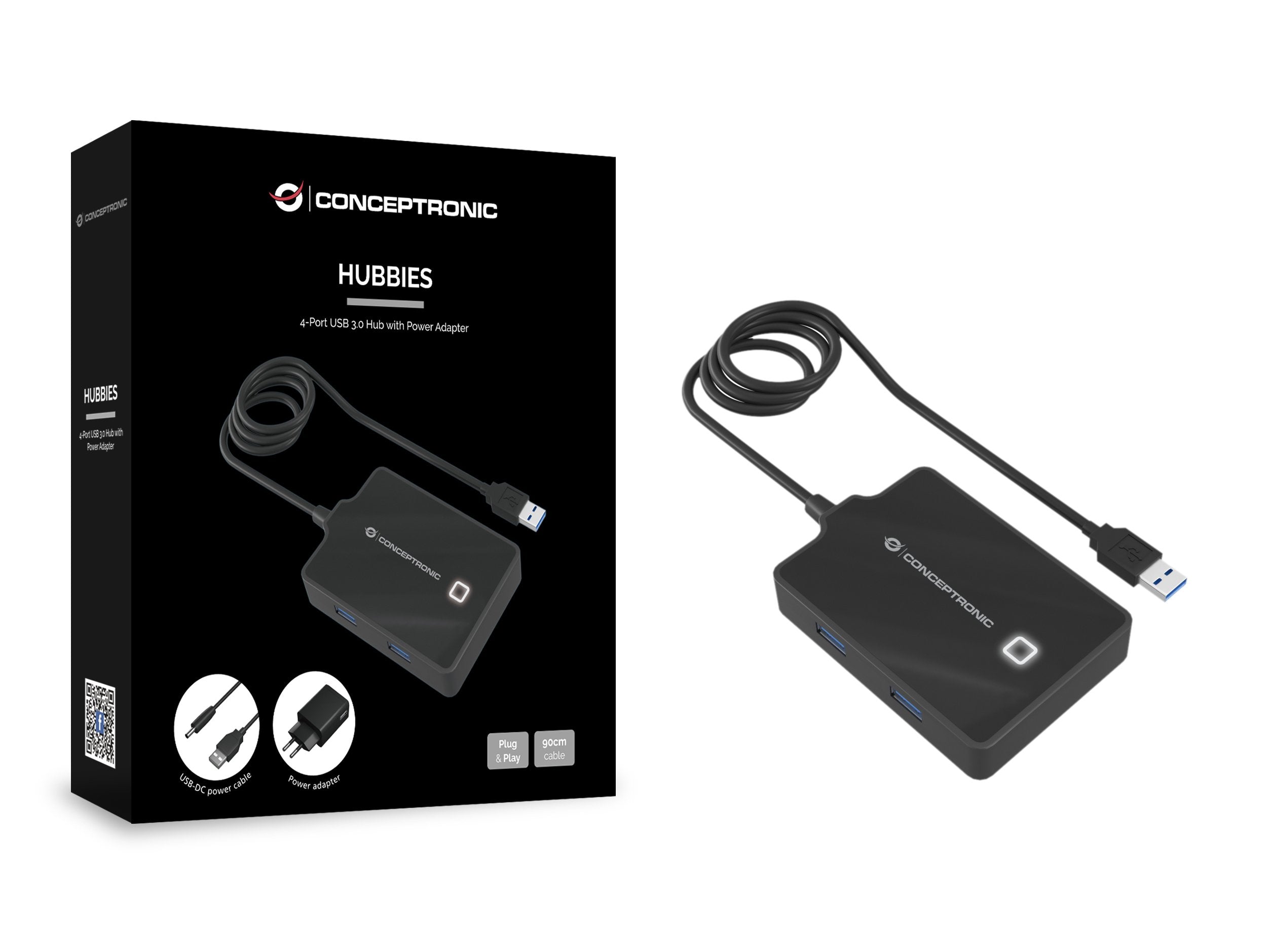 EAN 4015867226896 - Conceptronic HUBBIES11BP base para portátil y replicador de puertos USB 3.2 Gen 1 (3.1 Gen 1) Type-A Negr imagen 3