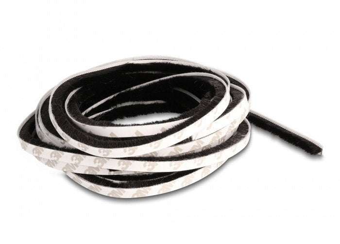 Delock 66893 Tira De Cepillo Autoadhesiva De 8 Mm - 5 M De Longitud, Negra