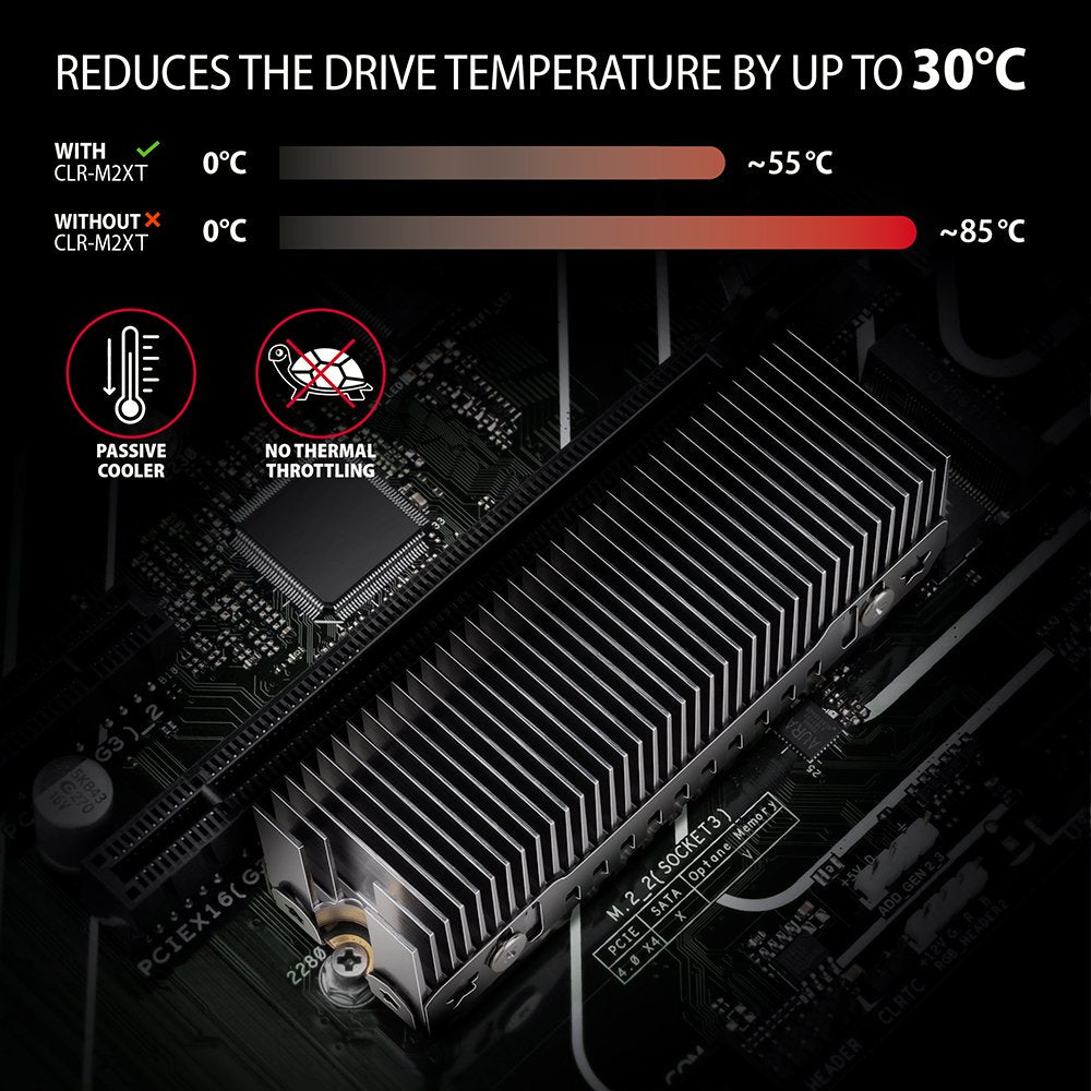 EAN 8595247907950 - Axagon CLR-M2XT M.2 SSD Passivkühler Aluminium - 2280 M.2 NVMe SSD, Unidad de estado sólido Disipador tér imagen 4