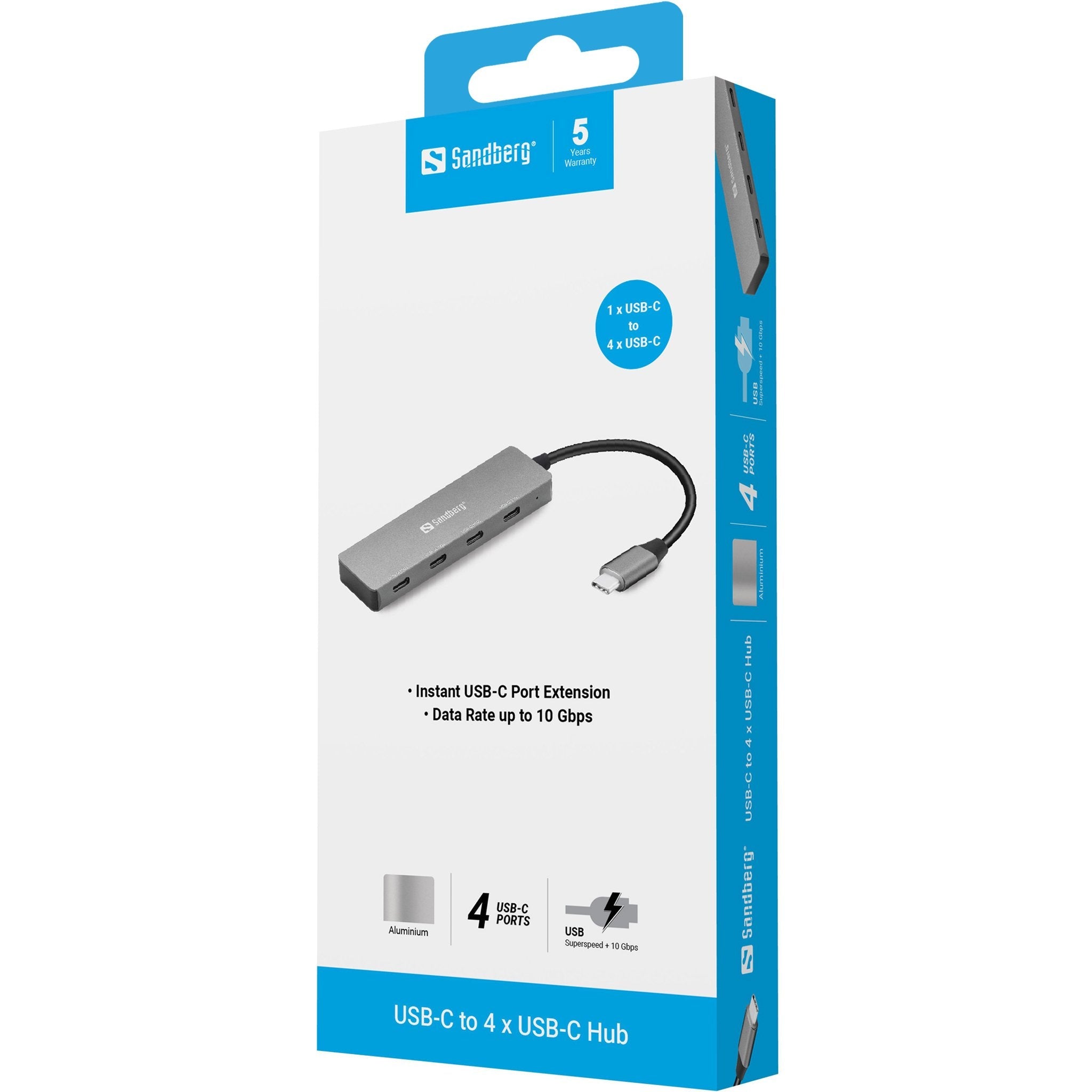 Hub Sandberg Usb-C To 4 X Usb-C Hub