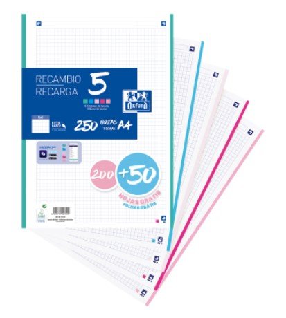 EAN 8412771047825 - Oxford 400173020 papel de cuaderno 210 x 297 mm (A4) 250 hojas imagen 1