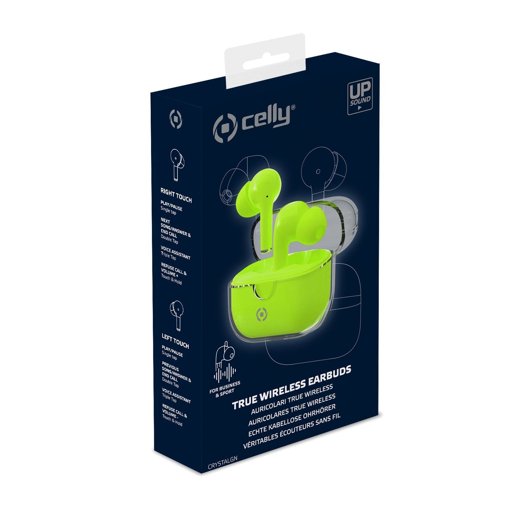 Celly Clear Auriculares True Wireless Stereo (Tws) Usb Tipo C Bluetooth Verde