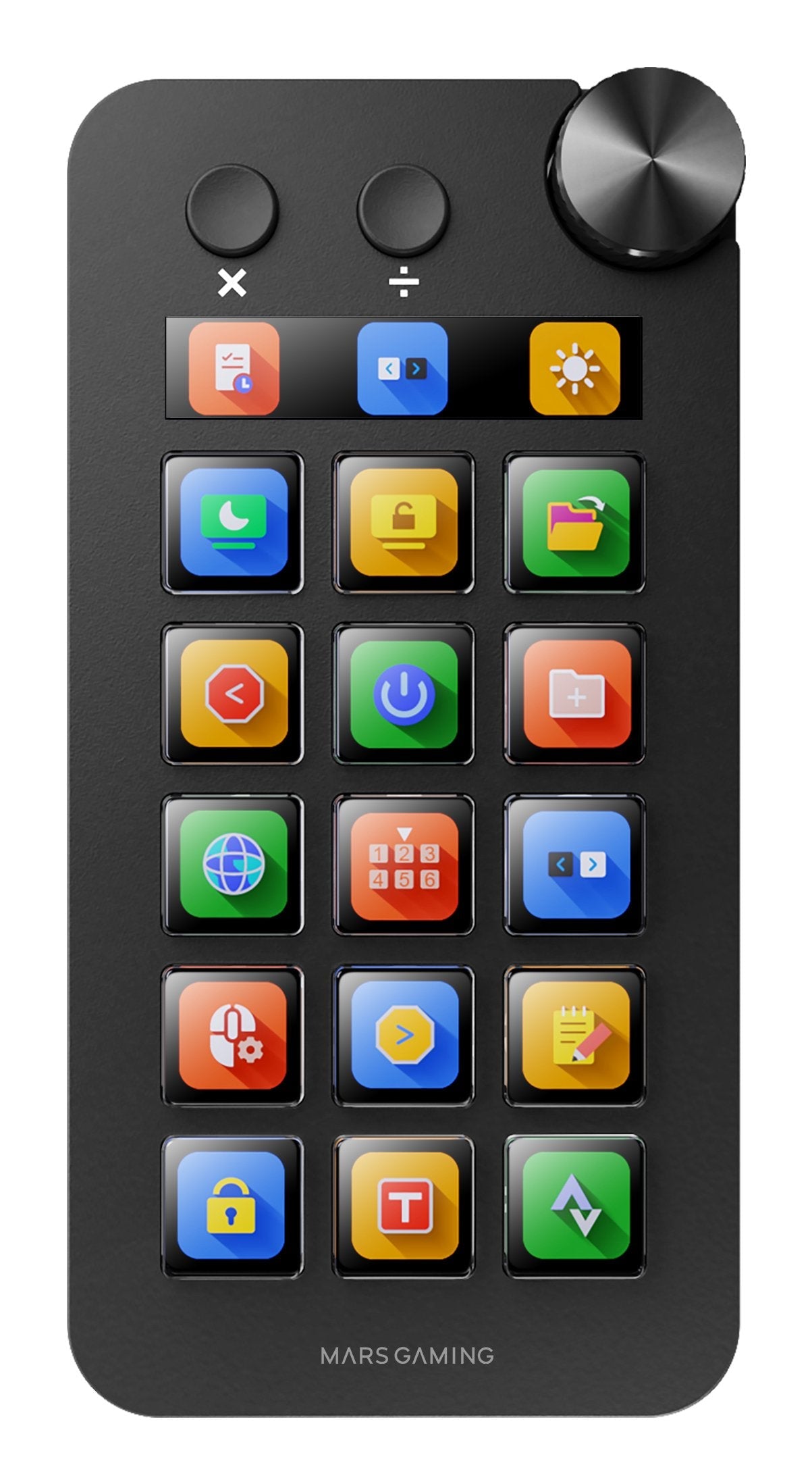 Control Deck Mars Gaming Msd-Neo 15 Teclas Lcd 1 Rueda 2 Botones Negro