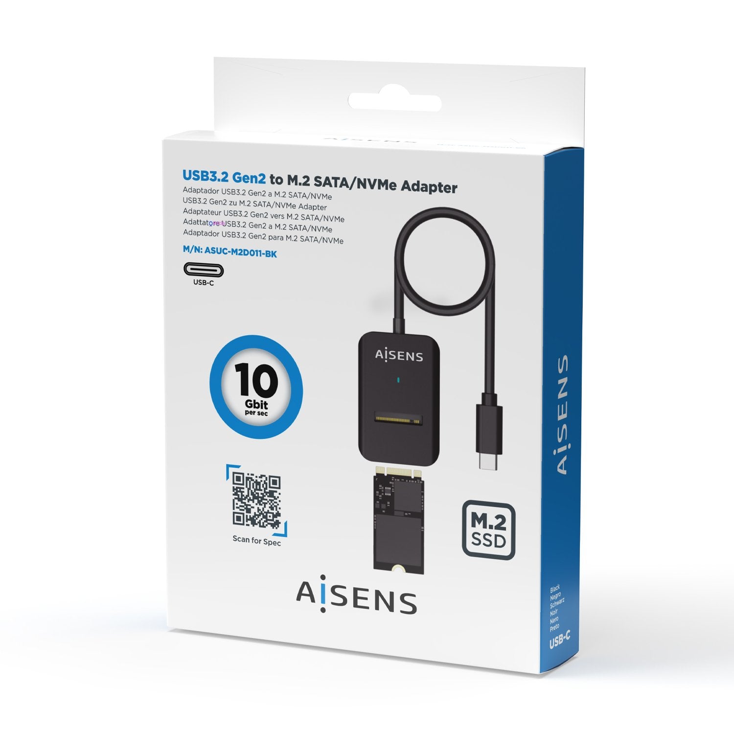 EAN 8436574708301 - AISENS ASUC-M2D011-BK caja para disco duro externo Caja externa para unidad de estado sólido (SSD) Negro imagen 4
