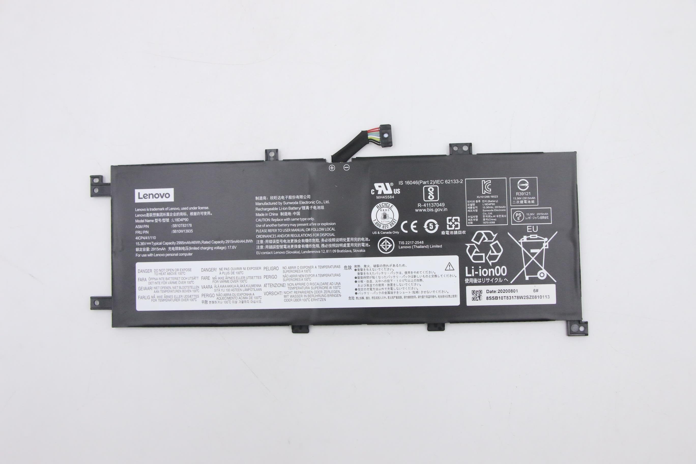 EAN 5704174636830 - Lenovo 5B10W13935 refacción para laptop Batería imagen 1