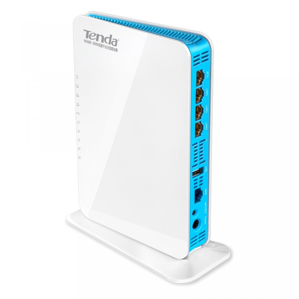 Tenda W568r N900 Dual-Band 3t3r 11n Router, 4giga Lan Port, 1giga Wan Port, 1 Usb Port For Storage And Printing Server, Smart In