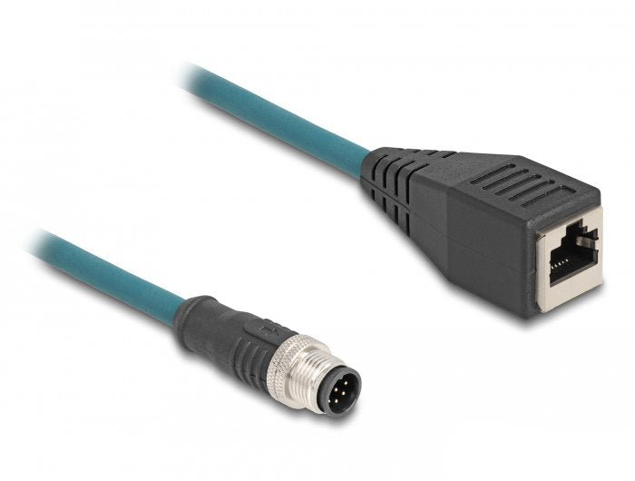 Delock Cable De Red M12 A-Kodiert 8 Pin Macho A Rj45 Hembra 50 Cm