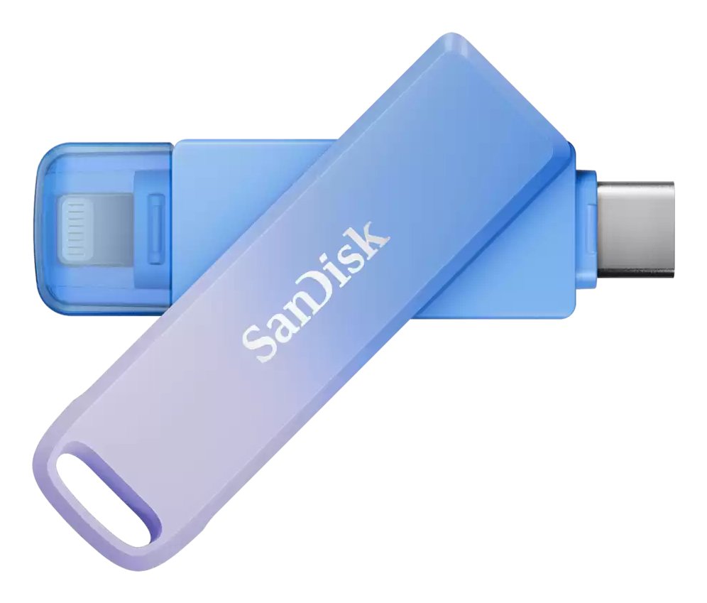 Sandisk Creator Phone Drive Unidad Flash Usb 128 Gb Usb Type-C / Lightning 3.2 Gen 1 (3.1 Gen 1) Azul, Lila