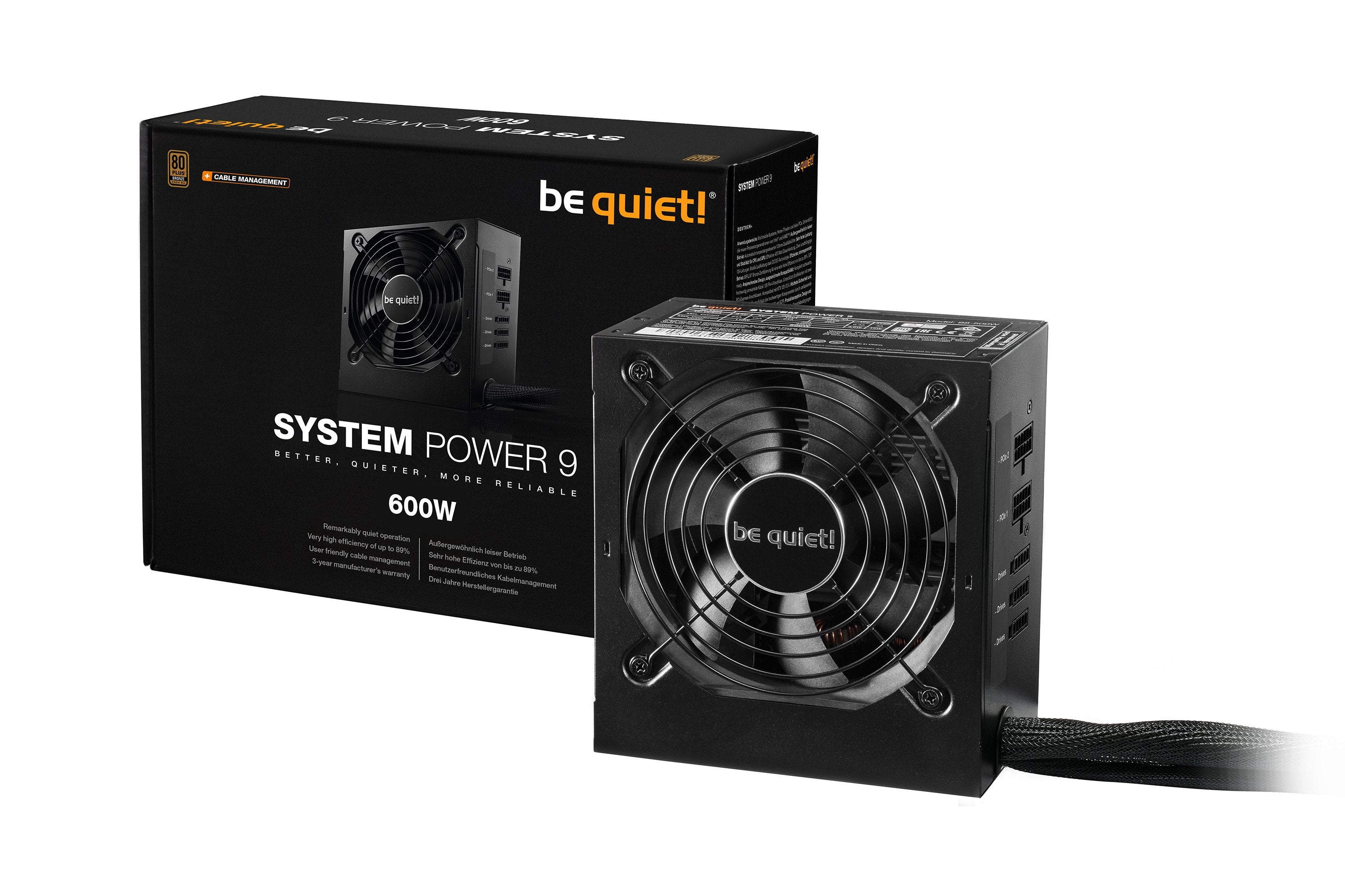 EAN 4260052187234 - be quiet! System Power 9 | 600W CM unidad de fuente de alimentación 20+4 pin ATX ATX Negro imagen 3