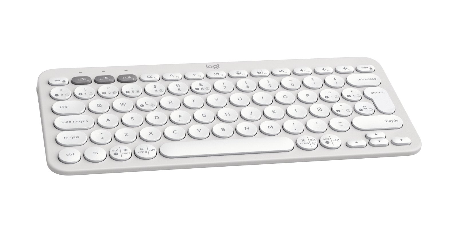 Teclado Logitech Pebble Keys 2 K380s Rf Wireless + Bluetooth Qwerty Blanco Español
