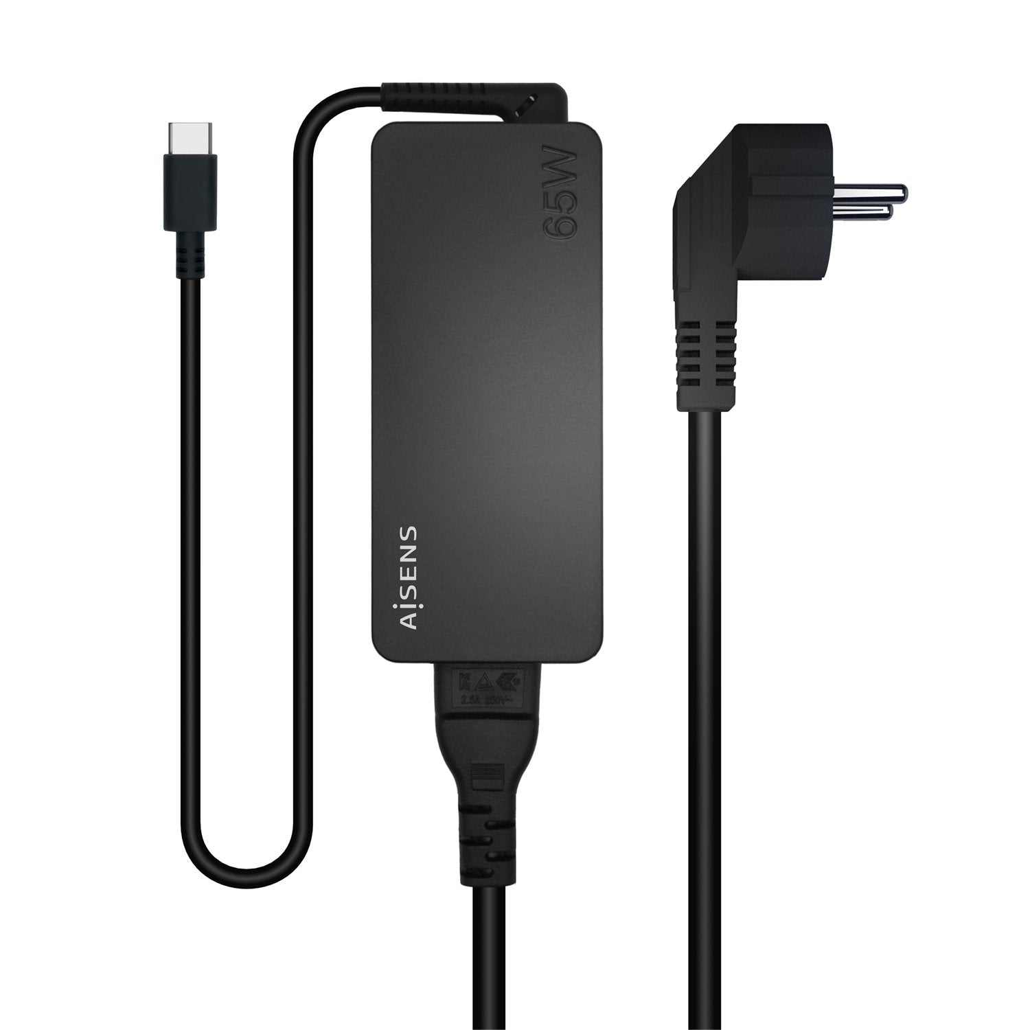 Aisens Cargador 65w Pd3.0 1xusb-C 1.8m - Negro